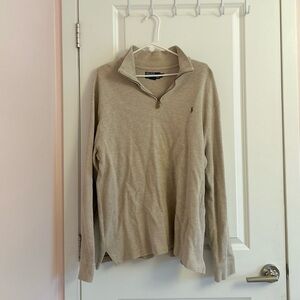 LAST CALL! ralph lauren beige polo quarter zip sweater